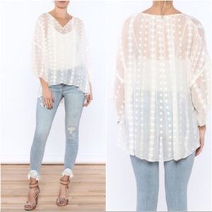 NWOT: Zoa: Silk sheer Blouse Sz: XS